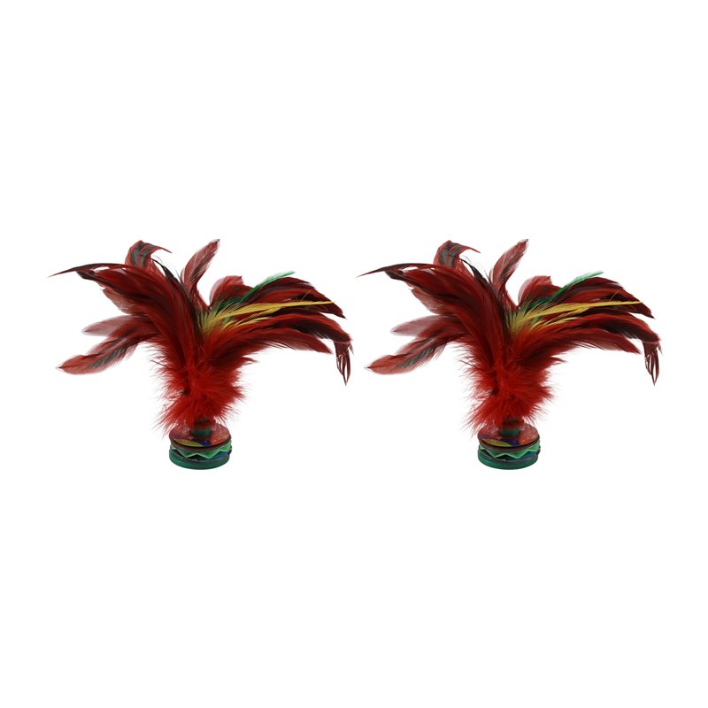 Feather Shuttlecock - A99I-2 ชิ้น ลูกขนไก่หลากสี ขนหลากสี ลูกขนไก่แบบพกพา ใช้เตะเท้าหรือหมุนด้วยมือ