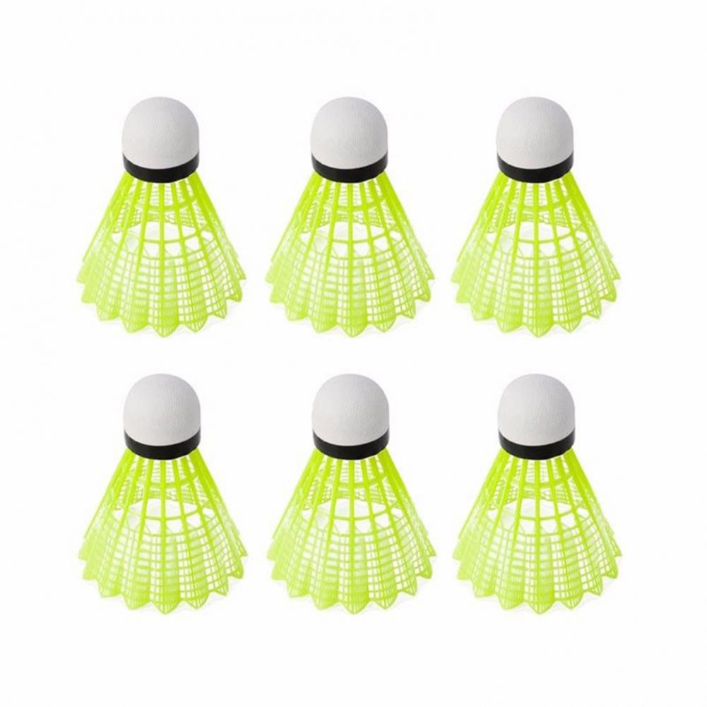 Feather Shuttlecock - ลูกขนไก่สีเหลือง 6 ชิ้น ความเร็วสูง บินได้อย่างสม่ำเสมอ ทนต่อแรงลม