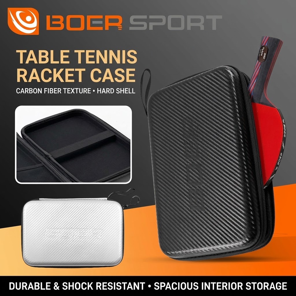 Badminton Bag - กระเป๋าใส่ไม้ปิงปอง Boer แบบแข็ง ทำจากวัสดุ EVA ทรงสี่เหลี่ยม